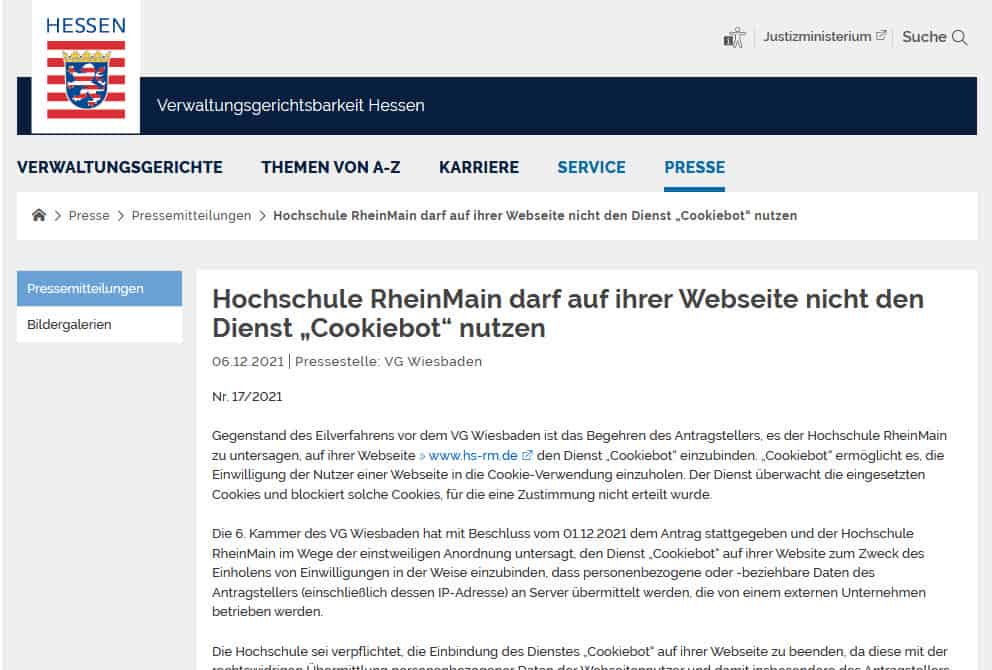 Wichtiges Urteil: Anbieter „Cookiebot“ verstößt gegen Datenschutz
