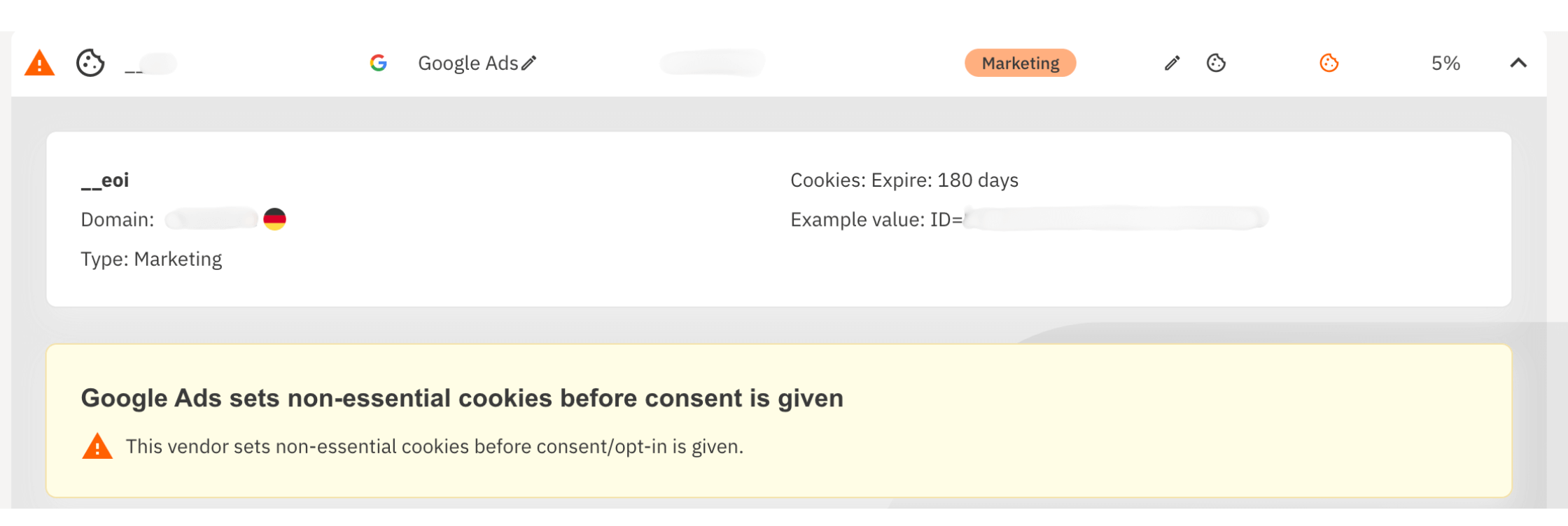 Cookies- Compliance Monitor Dashboard von consentmanager